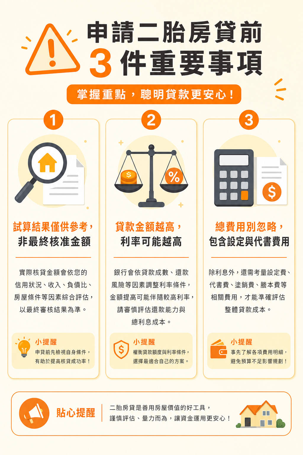 申請二胎房貸前必知3件事:試算非最終核貸、利率與額度需取捨、設定費用需計入成本